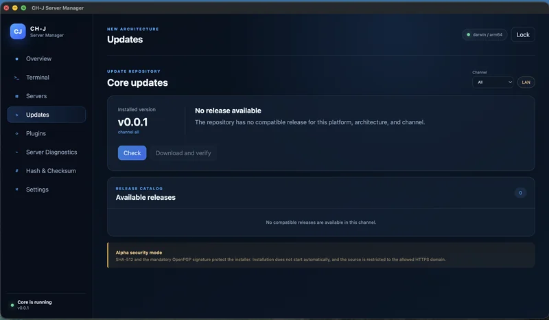 CH-J Server Manager – App-Updates
